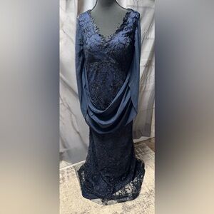 Elegant Navy Blue Evening Dress